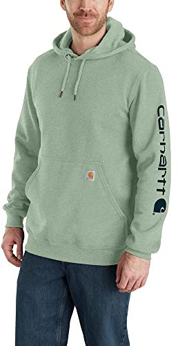 Carhartt Mens Polycotton Stretchable Sleeve Logo Hooded Sweatshirt Top