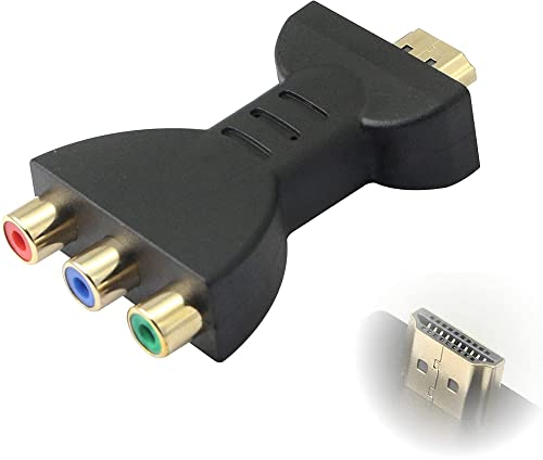 VMOJO 3RCA Adapter HDMI Stecker auf 3RCA Buchse Composite Video Audio VA Komponenten Konverter Adapter Geeignet für HDTV DVD und die meisten LCD Projektoren (Rot, Blau, Grün) (Farbunterschied)