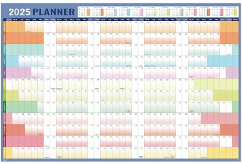 Wandplaner 2023–2024 – A1 großer Jahresplaner mit dickem Papier, August 2023 – Juli 2024, 88,4 x 58,4 cm, bunt