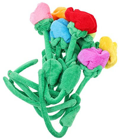 NUOBESTY 8 Piezas Rosa De Peluche Juguetes De Flores Suaves Decoración De Ramo De Flores para El Hogar Flores De Peluche Tallos Flexibles Sintió Peluche De Tela Cristal Perder Artificial