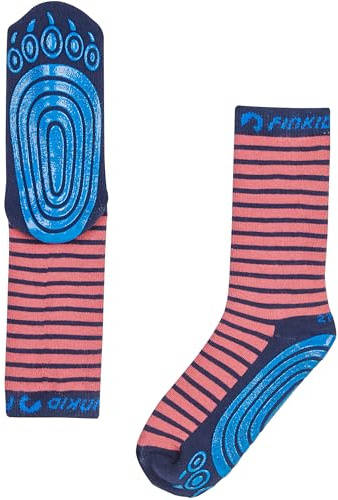 Finkid Tapsut Gestreift-Pink, Kinder Freizeitsocken, Größe EU 31-34 - Farbe Rose - Navy