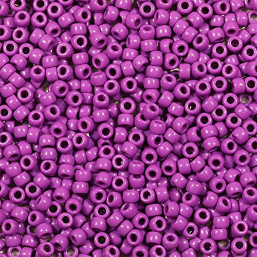 Tonnelet Perles Violet Colores, Perles pour Bracelet, Perles pour Bijoux, 1000pcs Perles de Poney Avec Grand Trou Perles Acryliques Perles pour Cheveux-Violet