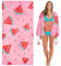 Lubibi Strandtuch,80x160 cm Extra großes Mikrofaser Strandtuch für Erwachsene,Badetuch,Leichtes Handtuch für Wasseraufnahme Bad Pool Strand Schwimmen Sauna Fitness Reisen Sport Yoga（Wassermelone）