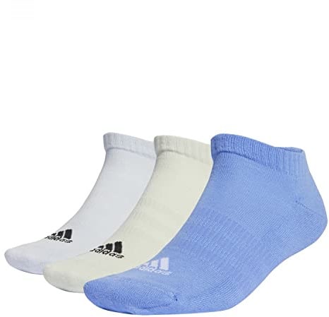 adidas Unisex Cushioned Low-Cut Socks 3 Pairs, Blue Fusion/Linen Green/Halo Blue, 37-40