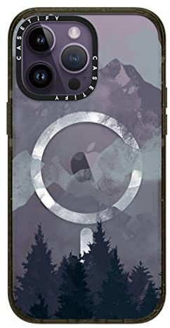 CASETiFY Impact Schutzhülle für iPhone 14 Pro Max [4X Falltest in Militärqualität, 2,5 m Fallschutz, kompatibel mit Magsafe] – Winter Tale Clear Case – Glänzendes Schwarz