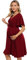 KOJOOIN Robe de maternité pour femme - Robe d'allaitement - Manches 3/4 - Col en V, Bordeaux, L