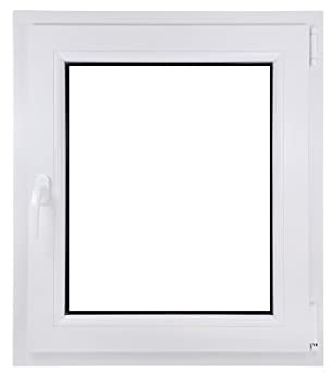 ECOPROF Kellerfenster | Langlebiges Kunststoff-Fenster | Maße 60x80 cm (600x800 mm) | Dreh-Kipp Fenster DIN Rechts | Farbe: Walnuss | 70mm Profil