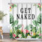 Ttincceer 180x200cm Tropische Tierpflanzen Duschvorhang Hawaii Sommer Grün Pflanzen Flamingo Badezimmer Vorhang Monstera Palm Leaf Duschvorhänge Wasserdicht Badewanne Vorhang