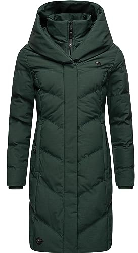 Ragwear Damen Warmer Wintermantel Steppmantel wasserdicht mit Kapuze Natalka Melange Intl XS-6XL