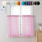Chyhomenyc Durchsichtige rosa Stufen-Vorhänge, 61 cm Länge, kleine Fenstervorhänge, Behandlung für Badezimmer, Wohnzimmer, Keller, Kurze Stangentasche, Café-Vorhänge, 106 x 61 cm, 2 Paneele