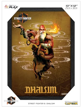 Level Up Labs Pixel Frames PLAX: Street Fighter 6: Dhalsim – 3D-gerahmtes Linsenraster-Poster, 25,4 x 30,5 cm