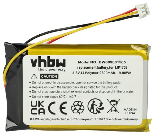 vhbw Batería Compatible con Sony PlayStation 5 DualSense CFI-ZCT1W, DualSense Consola (2600mAh, 3,7V, Li-Poli)