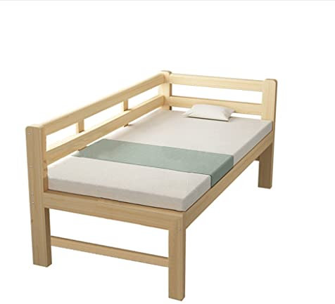 ALEjon Gespleißtes Kinderbettgestell aus Holz: EIN sicheres und breites Hausbett mit Geländer, Bodenbett für Kleinkinder und Kinder, komplett mit Matratze – Stil 1 (180 x 60 x 40 cm)