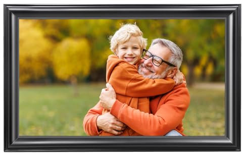 16 Inch Large Digital Photo Frame, Canupdog Digital WiFi with 1920x1080 IPS Touchscreen, 32GB Storage, Auto Rotate, Wall Mount, Easy Installation,