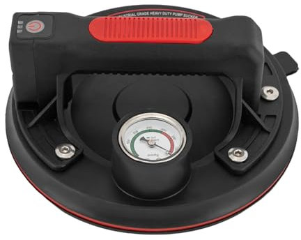 Fliuyr Elevador de batería, ventosa de 8 pulgadas, succión de batería, elevador de succión resistente, capacidad de carga de 170 kg, carga de presión rápida y compensación automática de presión para