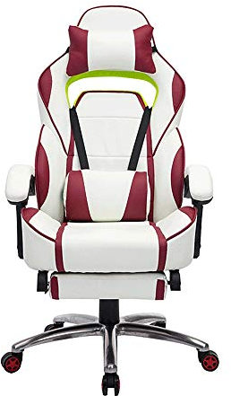 MIIKHI Sedia da ufficio da corsa Gaming Sedia Executive Poggiapiedi e cuscino lombare Pesante Ergonomico Paesaggio Sedia da lavoro Visione (C)
