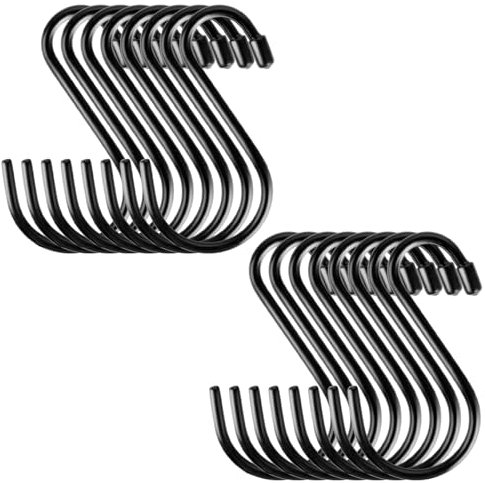 FWEEK 16 Stück S Haken Groß, 6in/14.5CM, Metall, S-förmige Hängehaken zum Aufhängen von Kleidern, Töpfen und Schalen, Geeignet für Küche, Bad und Schlafzimmer