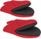 1 Pair Short Oven Mitts, Heat Resistant Silicone Kitchen Mini Mitts for 500 Degrees, with Non-Slip Grip Surfaces and Hanging Loop, Oven Gloves for Grilling Barbecue Microwave Machine (Red)