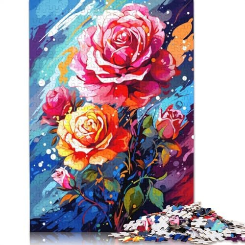 Jigsaw Puzzle Art Rose 1000 Piece Jigsaws for Adults Cardboard Jigsaw for Adults & Children Great Gift for Adults 38x26cm
