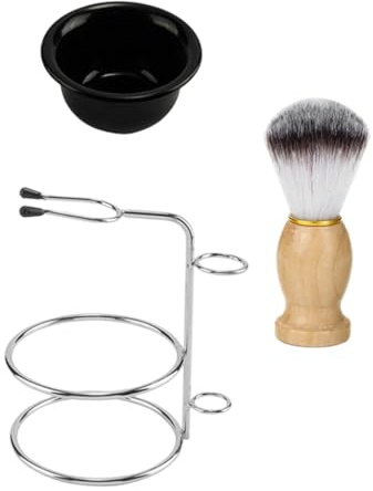 Healeved Rasierschale mit Bartbürste und Halterung für Männer Pflege-set mit Gesichtsreinigungsbürste und Rasierzubehör für Bartpflege und Badedezor