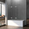 Duschwand für Badewanne 140x140cm 3-teilig Faltbar Duschtrennwand Badewannenaufsatz Duschabtrennung Badewanne mit 6mm ESG Glas, Weiß