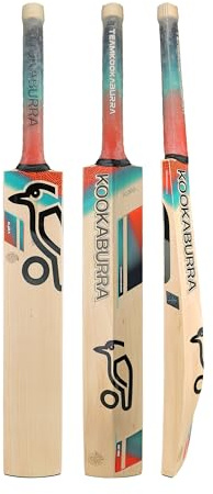 Kookaburra Aura Pro Cricket Bat, Short Handle Cricketschläger, Koralle/Blau, Kurzer Griff