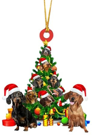 Uhngw Tierornamente für Weihnachtsbaum | Tier Christbaumschmuck 2d Acryl | Weihnachtsbaum Hängende Ornamente Tier für Weihnachtsbaum Dekoration