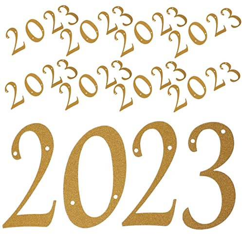 Generisch 10 Stück 2023 Ziehen die Flagge Lametta-Sterngirlande Urlaub im Freien Tag Ornamente room decoration raumdeko dekoration goldene deko Party-Banner- Partygeschenke Papier