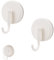 KINDPMA 2PCS White Suction Hooks for Bathroom Suction Cup Hooks Plastic Waterproof Shower Hook Suction Towel Holder for Shower Kitchen Hanging up to 11lbs