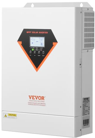 VEVOR Hybrid-Solarwechselrichter, 6kW, All-in-One-Wechselrichter mit reinem Sinus, 48V DC auf 220/230V AC, mit integriertem 120A MPPT-Solarregler, für Blei-Säure-Lithium-Batterien im Off-Grid-System