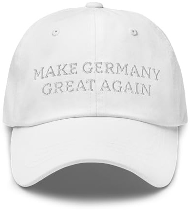 nesell Baseball Cap Make Germany Great Again - Verstellbare Dad Hat Unisex - 100% Baumwolle Chino - Deutschland Patriotische Cap (DE/NL/SE/PL, Alphanumerisch, Einheitsgröße, Weiß)