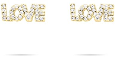 Tamaris Schmuck für Damen aus 925er Silber,Ohrstecker aus Sterlingsilber mit LOVE Schriftzug