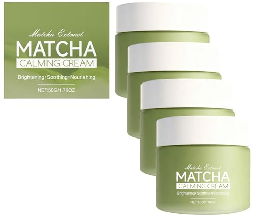 Matcha Beruhigende Gesichtscreme Frauen mit 24h Feuchtigkeit - Matcha Calming Cream für Rötungen & Trockene Haut - Hautbarriere Stärkend - Mit Peptiden - Für alle Hauttypen - 50g Feuchtigkeitscreme