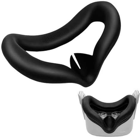 Tappetino facciale per Meta Quest 2, in silicone resistente al sudore, accessori per cuffie Quest 2, cuscinetti traspiranti con campo visivo migliorato con gioco coinvolgente
