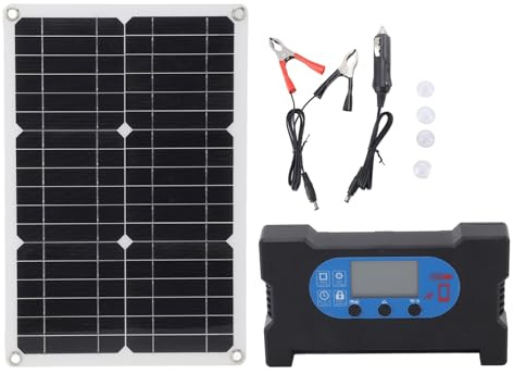 ZIXINNKC Kit de panneau solaire monocristallin 20 W 18 V Panneau solaire monocristallin multifonctionnel d'urgence à haute efficacité pour l'extérieur