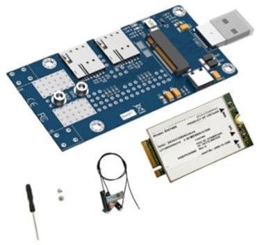 BUAGOUWZ Adattatore da M.2 A USB 3.0 + Modulo EM7455 4G con Doppio Slot per Scheda NANO SIM, Supporta Modulo 3G/4G/5G/LTE, Scheda M2 NGFF Key B