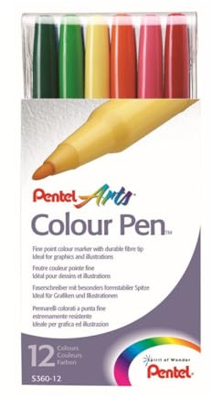 Pentel Arts Colour Pen (Pack of 12)