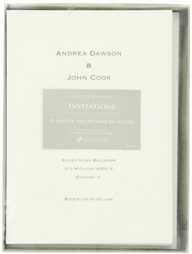 Great Papers! Elfenbeinfarbene Einladungskarten mit Perlen-Umschlägen, 14 x 19,7 cm, 25 Stück (1923642)