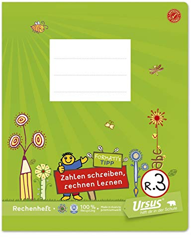 Formati 060561063 Rechenheft R.3, kariert, Zahlen lernen, 195 x 240 mm, weiß