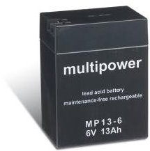 MultiPower Batteria al piombo MP13-6 (6 V/13 Ah), non necessita di manutenzione