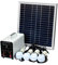 15W Off-Grid Solar Lighting System with 4 LED Lights, Solar Panel, Battery and Cables - Complete Solar Lighting Kit