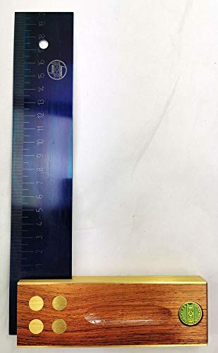 E. C. EMMERICH GMBH + CO. KG 409 Präzisionswinkel L.200mm Palisanderholz gelaserte mm-Skala ECE