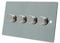 AET FSC4GDIM40 Satin Chrome Flat 400W-10 Amp 4 Gang 2 Way 400W Light Dimmer Switch, 400 W, 240 V