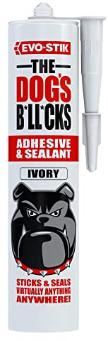 EVO-STIK THE DOG'S B*LL*CKS Adhesive & Sealant, Solvent Free, High Strength, Multi-purpose, Waterproof, Colour: Ivory, Size: 290ml