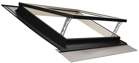 Emica - Lucernario Best Vasistas in Alluminio | Vetrata Isolante 4-9-4 | Interno Legno Abete | Doppia maniglia con 4 posizioni di Apertura (90x48 Base x Altezza)