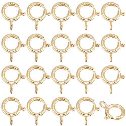 BENECREAT 20 STUCKE 14 Karat Gold Gefullt Fruhling Ring Runde Verschlusse fur Halskette & Armband DIY Machen