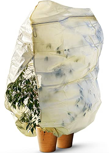 Praknu Protezione Invernale per Piante Grandi 240 x 200 cm - XXL - Con Sacchetto di Stoccaggio - Materiale Spesso - Resistente agli Strappi - Lavabile