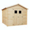 Gardiun Abri de Jardin en Bois Naturel Dimitri 238x238x236 cm - 6,8 m² Toiture en Bitume | Double Porte | Épaisseur du Bois 19 mm