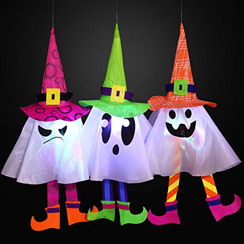 3 Packungen Halloween Outdoor Ghost LED Leuchtende Laterne Party Dekor für Halloween, Outdoor-Dekoration, Halloween-Themenparty-Dekorationen