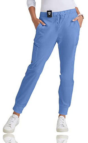 BARCO Grey's Anatomy Scrubs – Kira Scrub Jogger für Damen, Yoga-Stil, mittelhohe Taille, weicher Stoff, Damen-OP-Hose, himmelblau, X-Groß